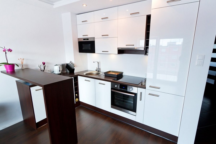Дизайн черно-белой кухни: 40 стильных монохромных интерьеров